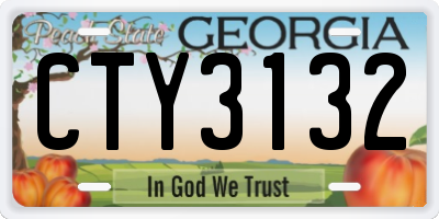 GA license plate CTY3132