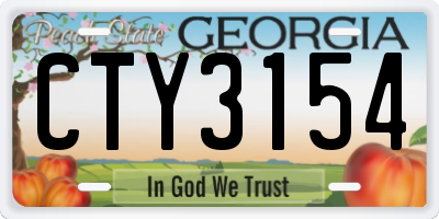 GA license plate CTY3154