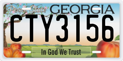 GA license plate CTY3156