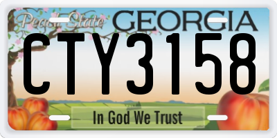 GA license plate CTY3158
