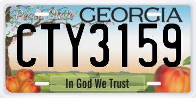 GA license plate CTY3159