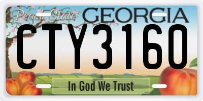 GA license plate CTY3160