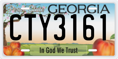 GA license plate CTY3161