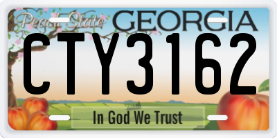 GA license plate CTY3162