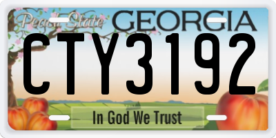 GA license plate CTY3192