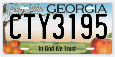 GA license plate CTY3195