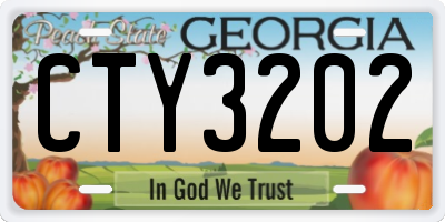 GA license plate CTY3202