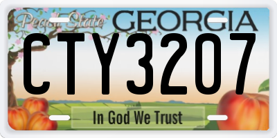 GA license plate CTY3207
