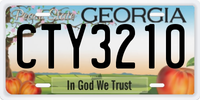 GA license plate CTY3210