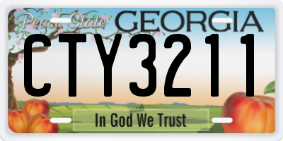 GA license plate CTY3211