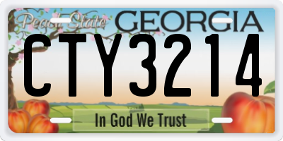 GA license plate CTY3214