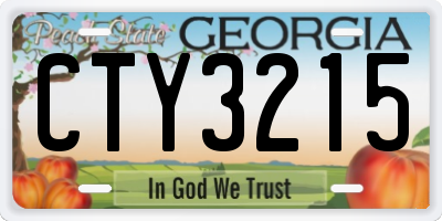 GA license plate CTY3215