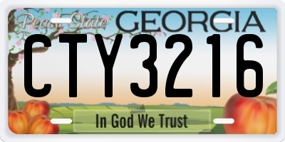 GA license plate CTY3216