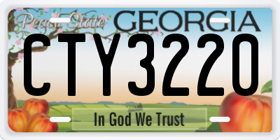 GA license plate CTY3220