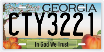 GA license plate CTY3221