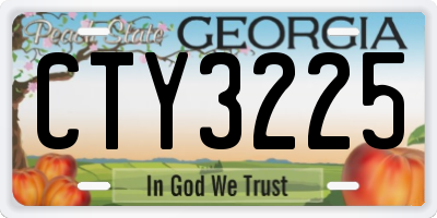 GA license plate CTY3225