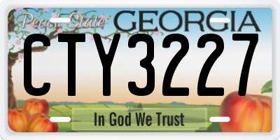 GA license plate CTY3227