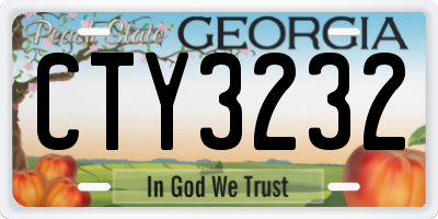 GA license plate CTY3232