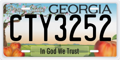 GA license plate CTY3252