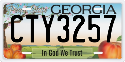 GA license plate CTY3257