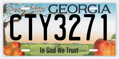 GA license plate CTY3271
