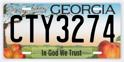 GA license plate CTY3274