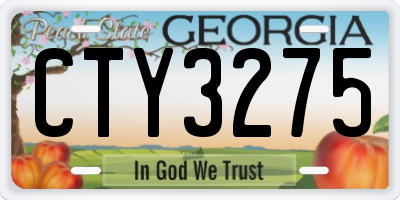 GA license plate CTY3275