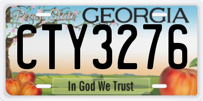 GA license plate CTY3276