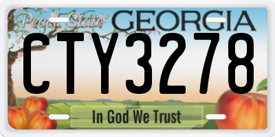GA license plate CTY3278