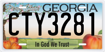 GA license plate CTY3281