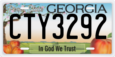 GA license plate CTY3292