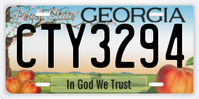 GA license plate CTY3294