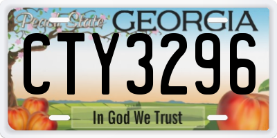 GA license plate CTY3296
