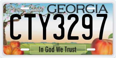 GA license plate CTY3297
