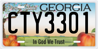 GA license plate CTY3301