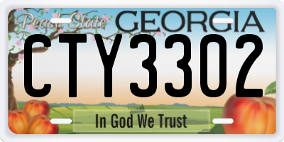 GA license plate CTY3302
