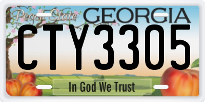 GA license plate CTY3305