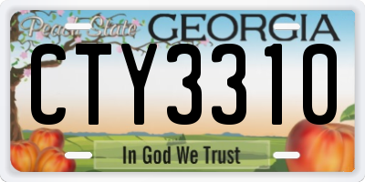 GA license plate CTY3310
