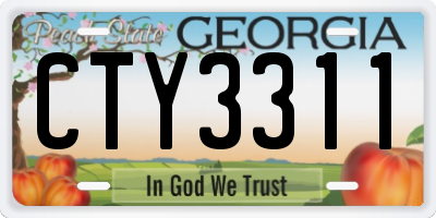 GA license plate CTY3311