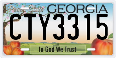GA license plate CTY3315