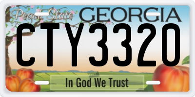 GA license plate CTY3320