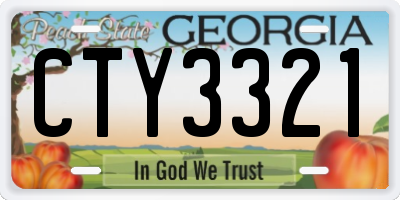 GA license plate CTY3321