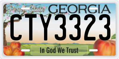 GA license plate CTY3323