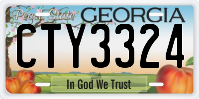 GA license plate CTY3324