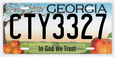 GA license plate CTY3327