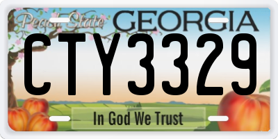 GA license plate CTY3329
