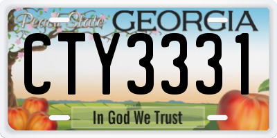 GA license plate CTY3331