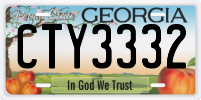 GA license plate CTY3332