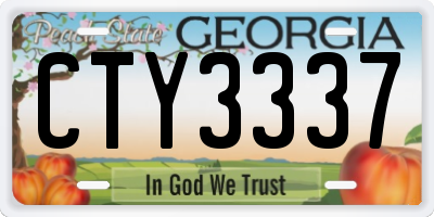 GA license plate CTY3337