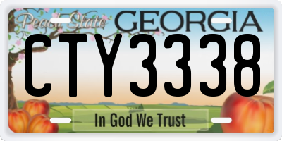 GA license plate CTY3338